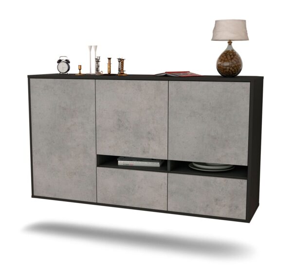 Sideboard Lancaster, Beton, hängend (136x79x35cm)