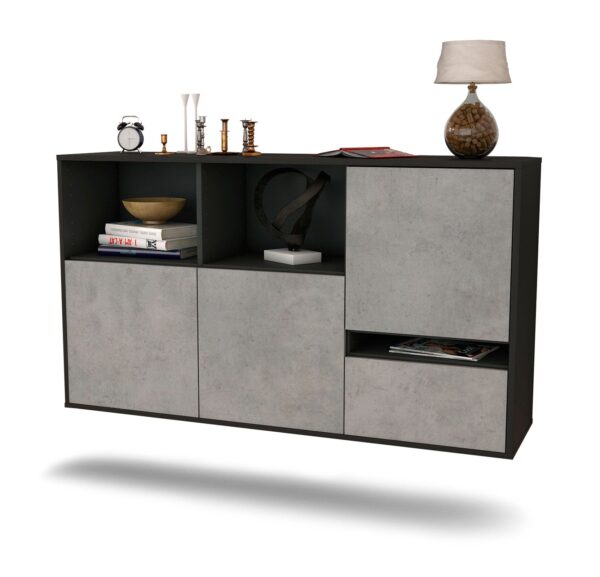 Sideboard Salinas, Beton, hängend (136x79x35cm)