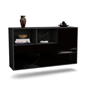 Sideboard Salinas, Schwarz, hängend (136x79x35cm)