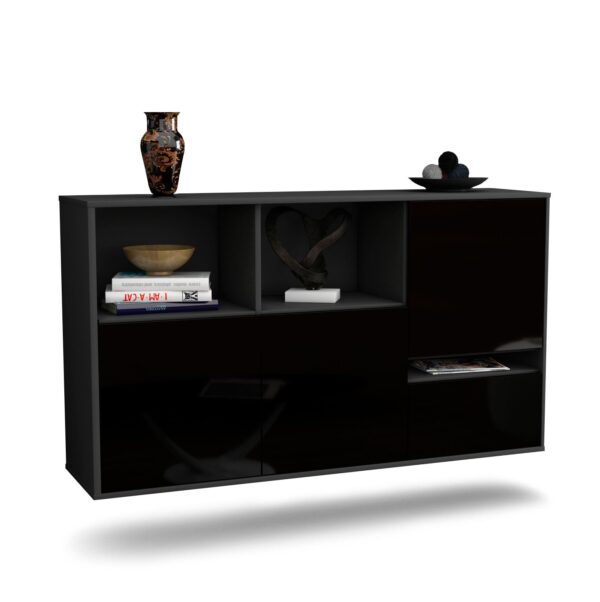 Sideboard Salinas, Schwarz, hängend (136x79x35cm)