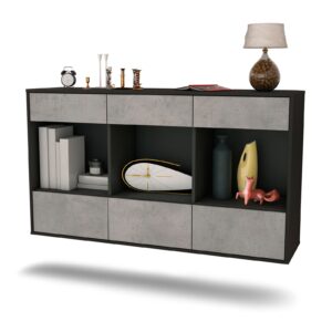 Sideboard Torrance, Beton, hängend (136x79x35cm)