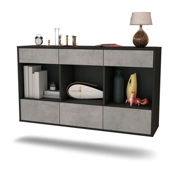 Sideboard Torrance, Beton, hängend (136x79x35cm)