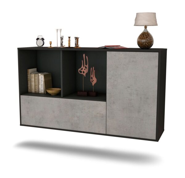 Sideboard Palmdale, Beton, hängend (136x79x35cm)