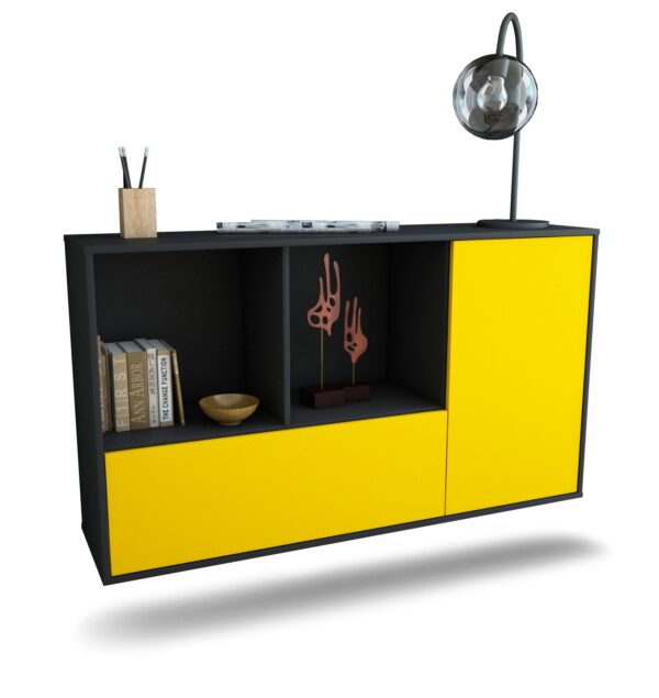 Sideboard Palmdale, Gelb, hängend (136x79x35cm)