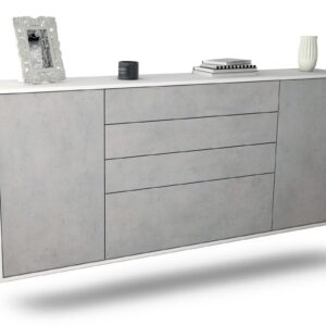 Sideboard Alexandria, Beton, hängend (180x79x35cm)