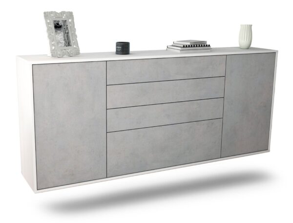 Sideboard Alexandria, Beton, hängend (180x79x35cm)