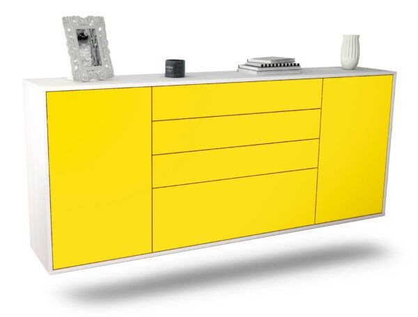 Sideboard Alexandria, Gelb, hängend (180x79x35cm)