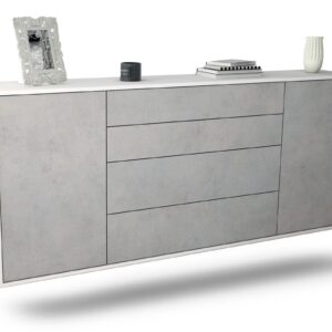 Sideboard Bridgeport, Beton, hängend (180x79x35cm)
