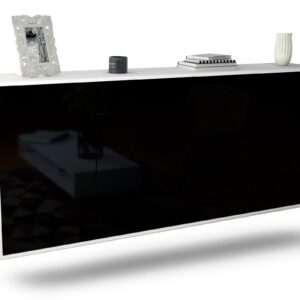 Sideboard Bridgeport, Schwarz, hängend (180x79x35cm)