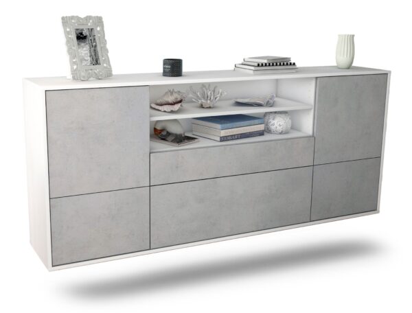 Sideboard Escondido, Beton, hängend (180x79x35cm)