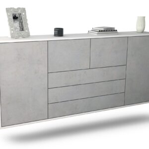 Sideboard Metairie, Beton, hängend (180x79x35cm)