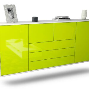 Sideboard Metairie, Grün, hängend (180x79x35cm)