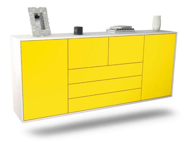 Sideboard Metairie, Gelb, hängend (180x79x35cm)