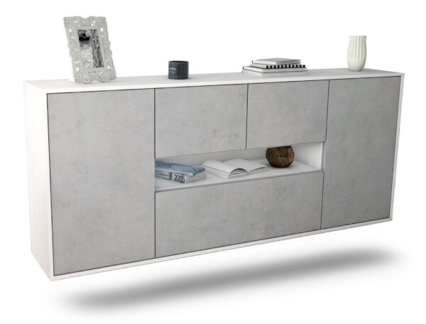 Sideboard Warren, Beton, hängend (180x79x35cm)