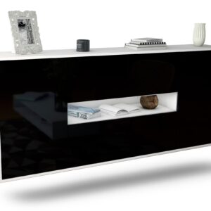 Sideboard Warren, Schwarz, hängend (180x79x35cm)