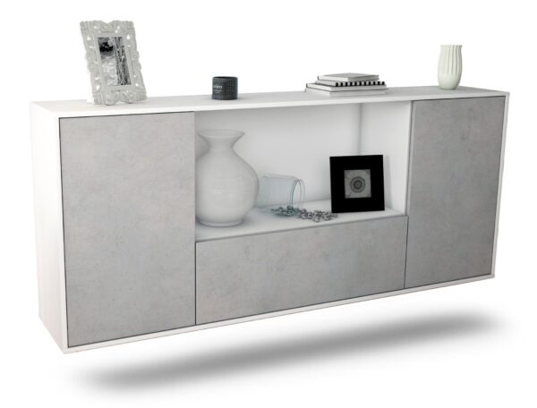 Sideboard Fort Collins, Beton, hängend (180x79x35cm)