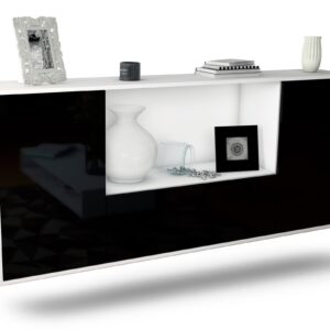 Sideboard Fort Collins, Schwarz, hängend (180x79x35cm)