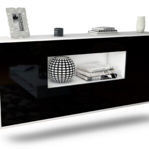Sideboard East Los Angeles, Schwarz, hängend (180x79x35cm)