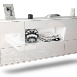 Sideboard East Los Angeles, Weiß, hängend (180x79x35cm)