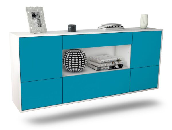 Sideboard East Los Angeles, Türkis, hängend (180x79x35cm)