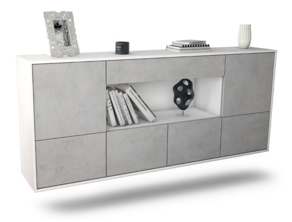 Sideboard Fullerton, Beton, hängend (180x79x35cm)