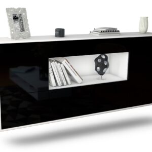 Sideboard Fullerton, Schwarz, hängend (180x79x35cm)