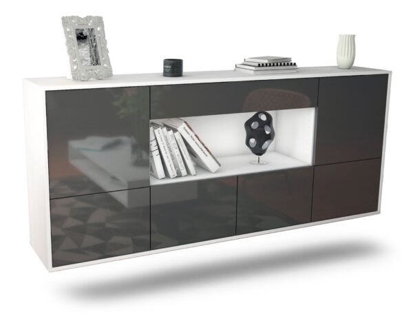 Sideboard Fullerton, Grau, hängend (180x79x35cm)
