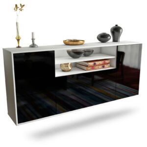 Sideboard Elk Grove, Schwarz, hängend (180x79x35cm)