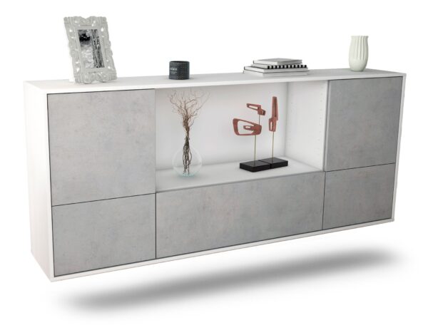 Sideboard Sunnyvale, Beton, hängend (180x79x35cm)
