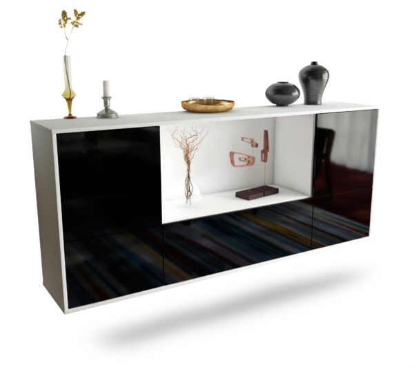 Sideboard Sunnyvale, Schwarz, hängend (180x79x35cm)