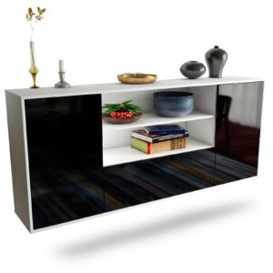 Sideboard Sterling Heights, Schwarz, hängend (180x79x35cm)