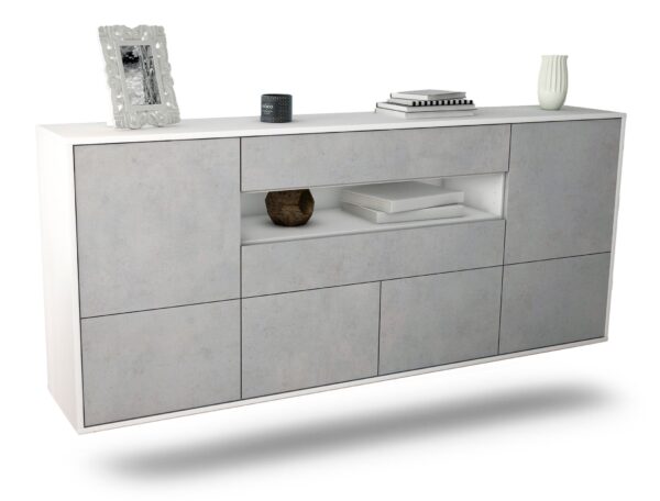 Sideboard McAllen, Beton, hängend (180x79x35cm)