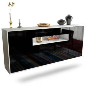 Sideboard McAllen, Schwarz, hängend (180x79x35cm)