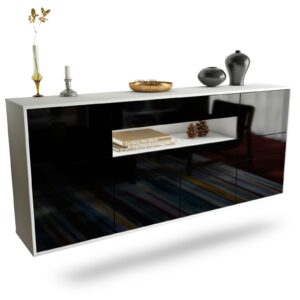 Sideboard Coral Springs, Schwarz, hängend (180x79x35cm)