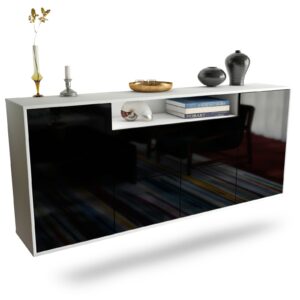 Sideboard Carrollton, Schwarz, hängend (180x79x35cm)