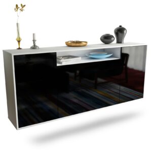 Sideboard Thousand Oaks, Schwarz, hängend (180x79x35cm)