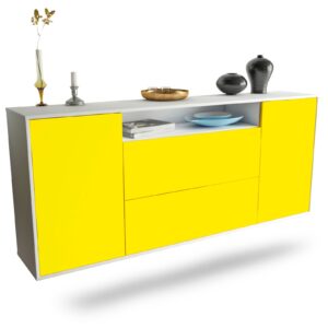 Sideboard Thousand Oaks, Gelb, hängend (180x79x35cm)