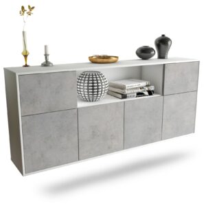 Sideboard West Valley City, Beton, hängend (180x79x35cm)