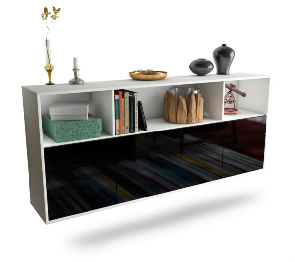 Sideboard Cary, Schwarz, hängend (180x79x35cm)