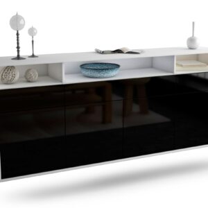 Sideboard Simi Valley, Schwarz, hängend (180x79x35cm)