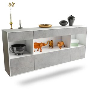 Sideboard Clarksville, Beton, hängend (180x79x35cm)