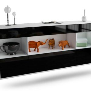 Sideboard Clarksville, Schwarz, hängend (180x79x35cm)