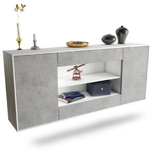 Sideboard Olathe, Beton, hängend (180x79x35cm)