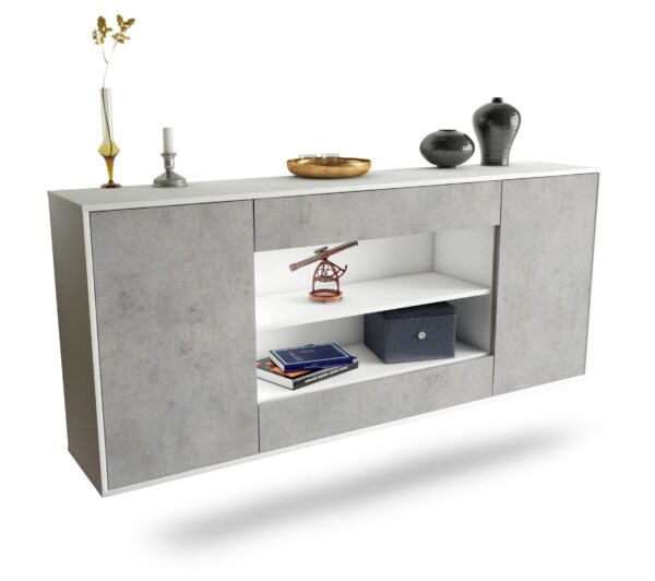 Sideboard Olathe, Beton, hängend (180x79x35cm)