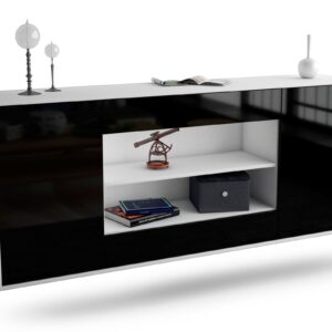Sideboard Olathe, Schwarz, hängend (180x79x35cm)