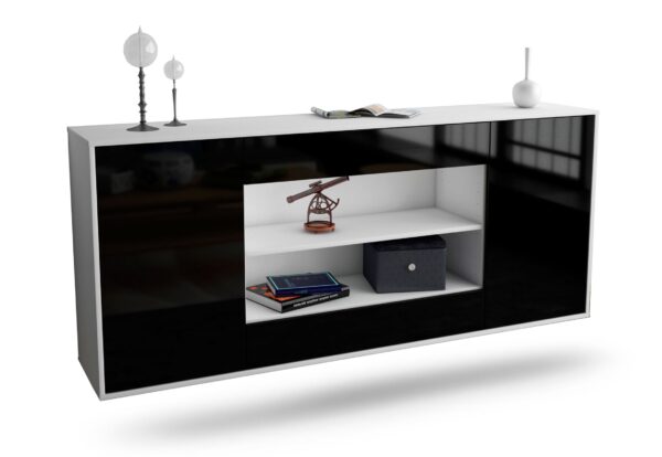 Sideboard Olathe, Schwarz, hängend (180x79x35cm)