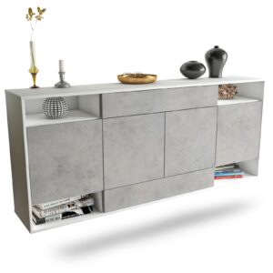 Sideboard Evansville, Beton, hängend (180x79x35cm)