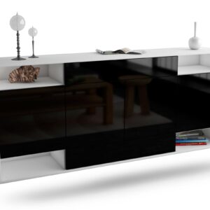Sideboard Evansville, Schwarz, hängend (180x79x35cm)