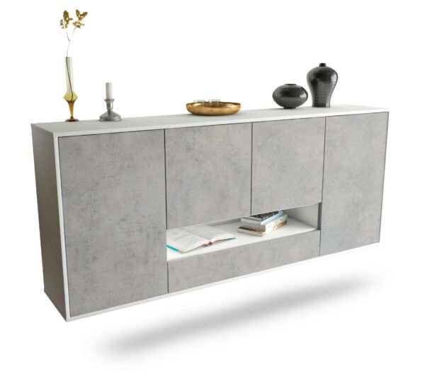 Sideboard Abilene, Beton, hängend (180x79x35cm)