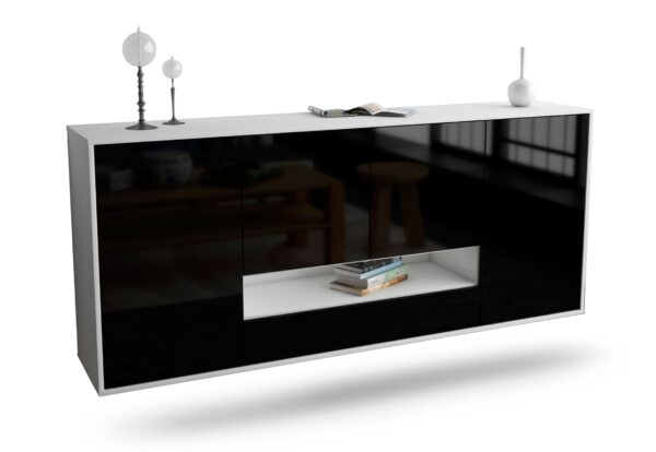 Sideboard Abilene, Schwarz, hängend (180x79x35cm)